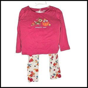 Gymboree Pumpkin Pals Outfit Set Top Skirted Leggings 4T‎ Applique